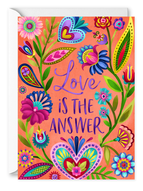 Love is the Answer. Single Blank Card 