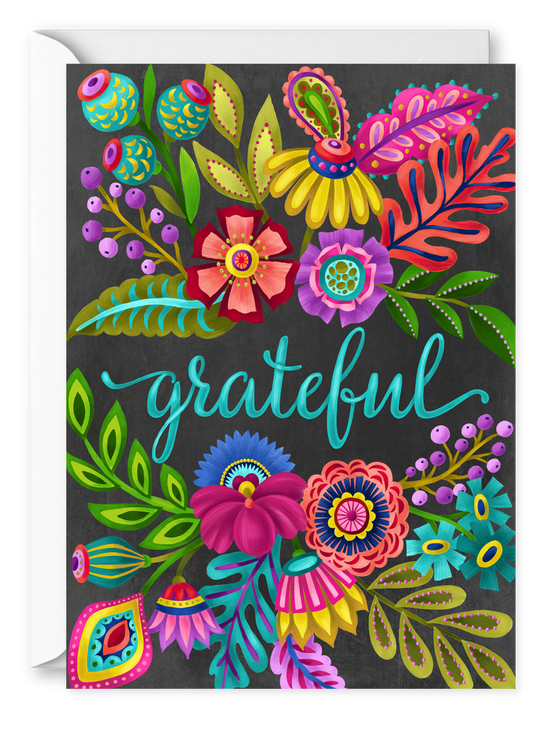 Grateful. Single Blank Greeting Card 