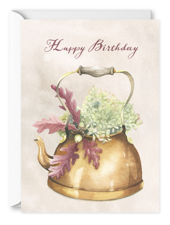 Teapot. Single Birthday Card 