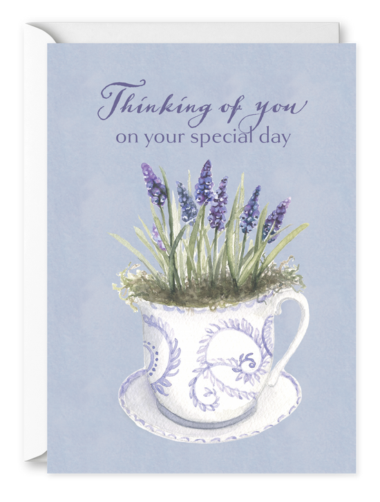 Teacup. Single Thinking of You Card 