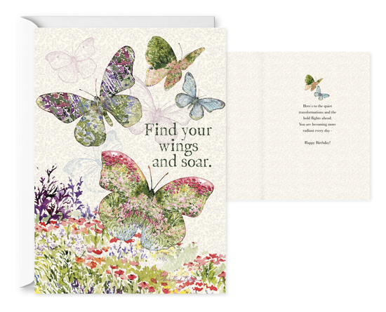 Find Your Wings. Single Birthday Card 