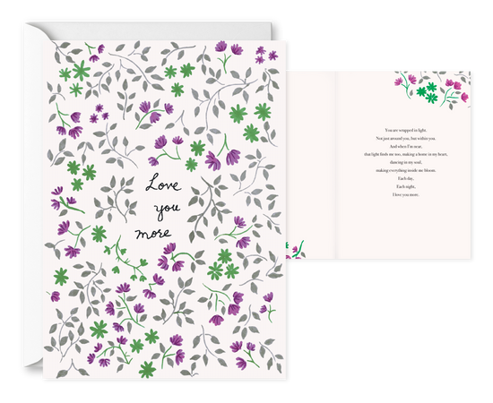 Love You More Pink. Single Love Card 