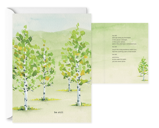Be Still. Single Sympathy Card 