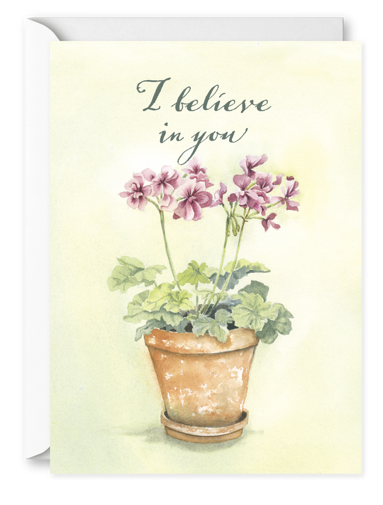 Geranium. Single Thinking of You Card 
