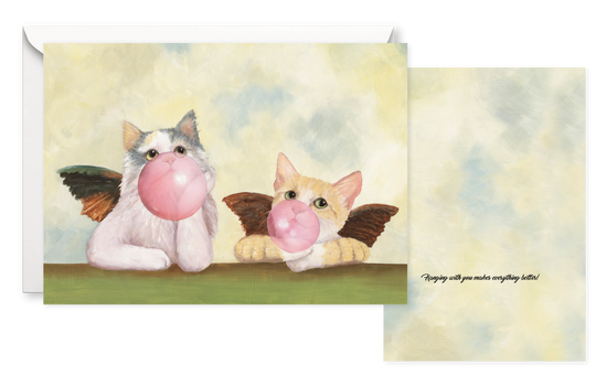 Bubble Gum Kitties. Single friendship Card 