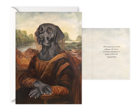 Mona Retriever. Single Birthday Card 