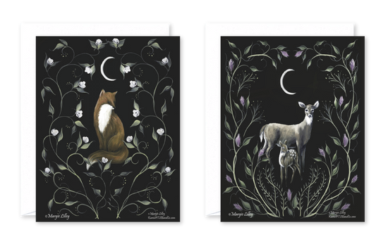 Night moon Woodland 20-Pack Notecards 
