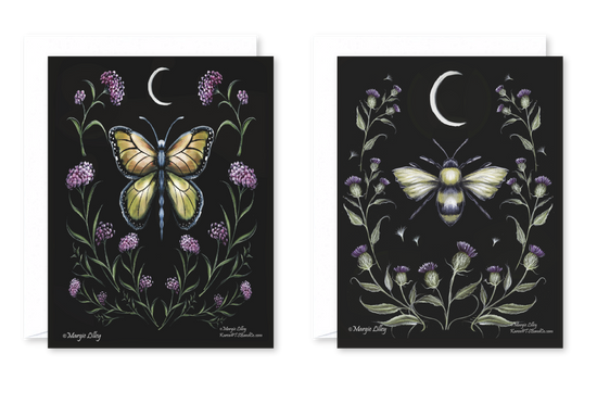Night Moon Insects Mini 20 Pack Notecards 