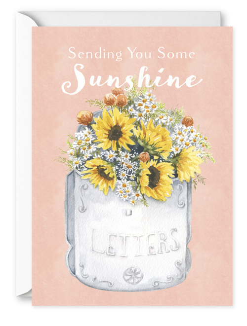 Sunflower Sunshine. Single Get Well Card 
