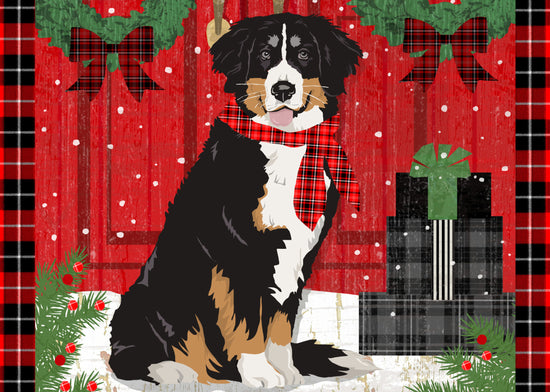 Holiday Dog and Red Door