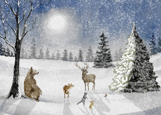 Moon and Woodland Animals