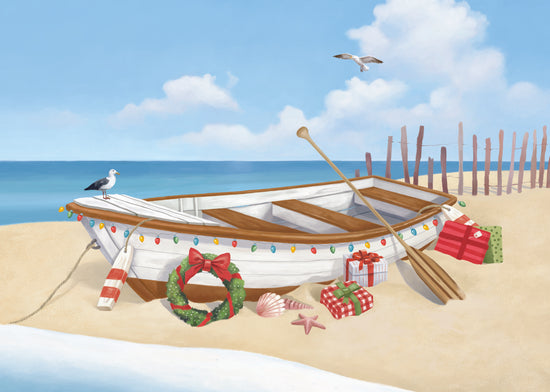 Christmas Schooner Holiday Beach Card 05398