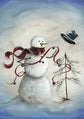 Snowman Losing his Hat Holiday Card 05406