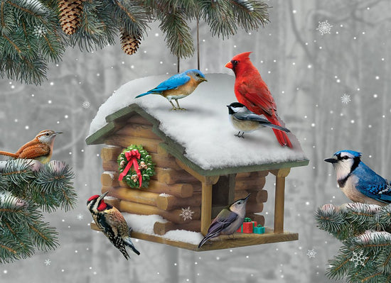 Log Cabin Birdhouse with Velvet Touch 05423