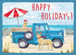 Happy Holiays Blue Truck - Exceptional Value 
