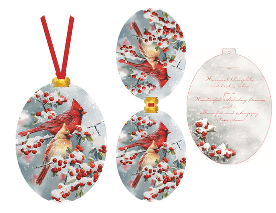Winter Cardinals - Ornament Card 