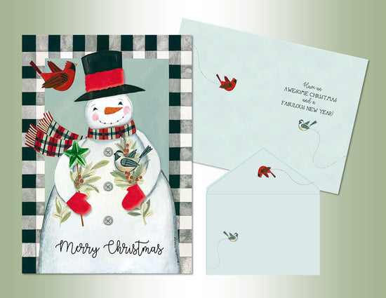 Plaid Snowman - Hand Embellished 