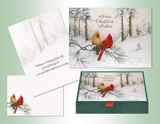 Snowbound Cardinals - Glitter Keepsake 